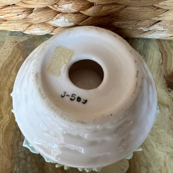 Pale blue floral candle holder - Picture 6 of 8